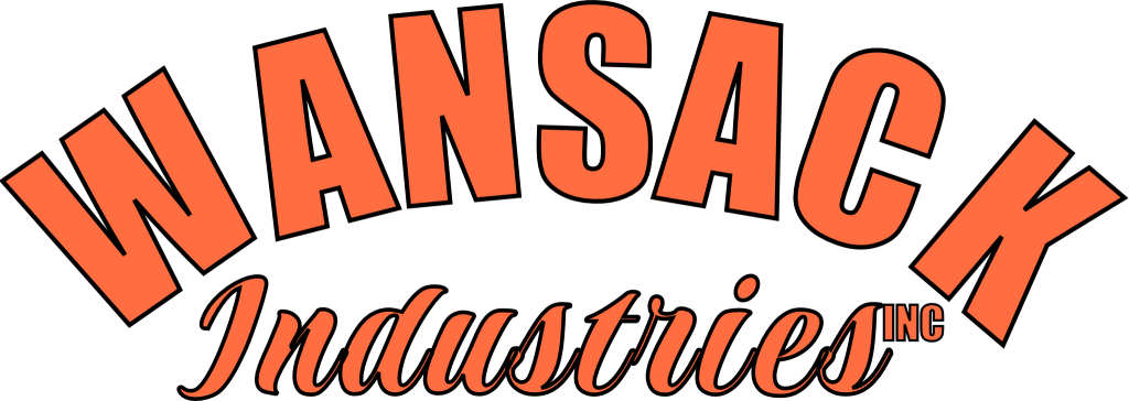 Wansack Industries Inc in orange text with a black outline